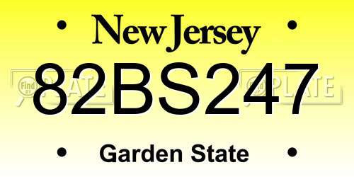 82BS247 New Jersey License Plate