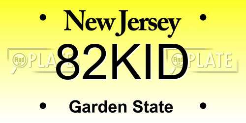 82KID New Jersey License Plate