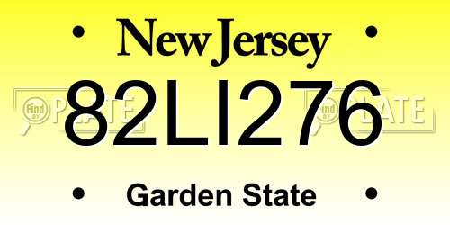 82LI276 New Jersey License Plate