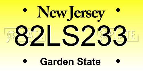 82LS233 New Jersey License Plate