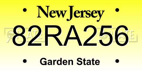 82RA256 New Jersey License Plate