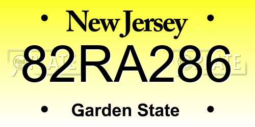 82RA286 New Jersey License Plate