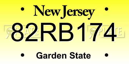 82RB174 New Jersey License Plate