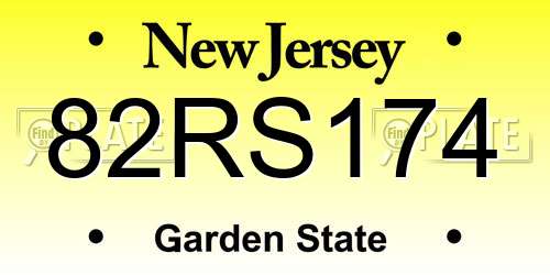 82RS174 New Jersey License Plate