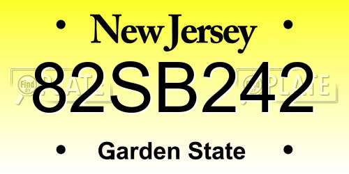 82SB242 New Jersey License Plate