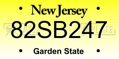 82SB247 New Jersey License Plate