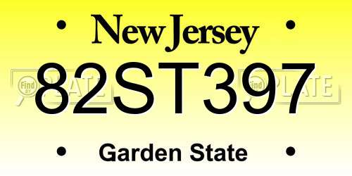 82ST397 New Jersey License Plate