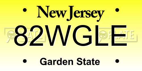 82WGLE New Jersey License Plate