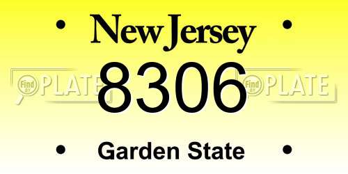 8306 New Jersey License Plate