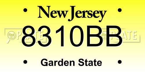 8310BB New Jersey License Plate