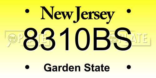 8310BS New Jersey License Plate