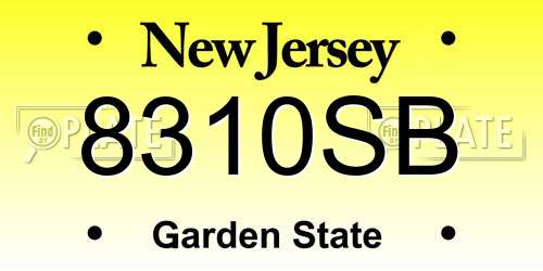 8310SB New Jersey License Plate