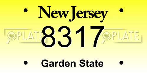 8317 New Jersey License Plate