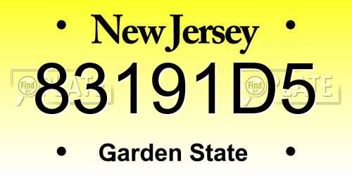83191D5 New Jersey License Plate