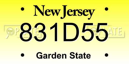 831D55 New Jersey License Plate
