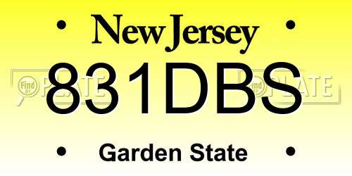 831DBS New Jersey License Plate