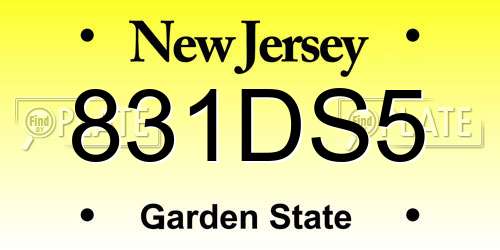 831DS5 New Jersey License Plate