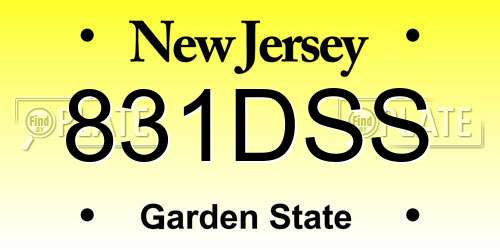 831DSS New Jersey License Plate
