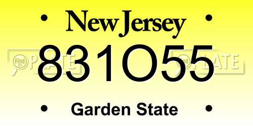 831O55 New Jersey License Plate