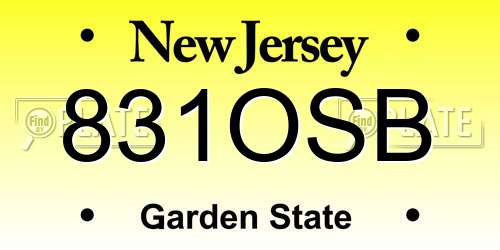 831OSB New Jersey License Plate