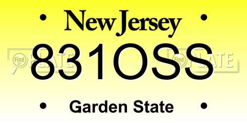 831OSS New Jersey License Plate
