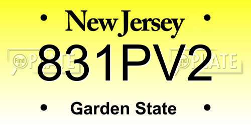 831PV2 New Jersey License Plate