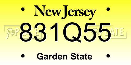 831Q55 New Jersey License Plate