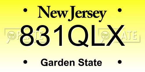 831QLX New Jersey License Plate
