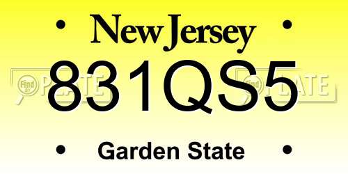 831QS5 New Jersey License Plate
