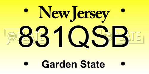 831QSB New Jersey License Plate