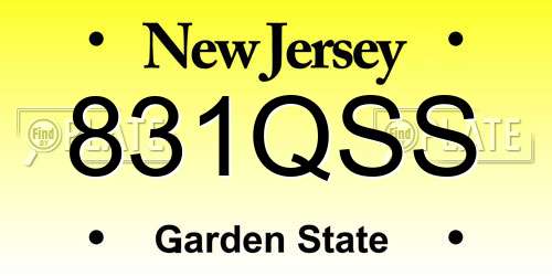 831QSS New Jersey License Plate