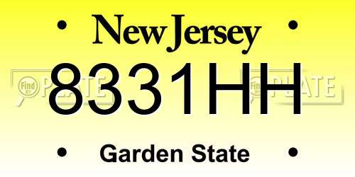 8331HH New Jersey License Plate