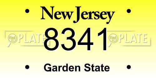 8341 New Jersey License Plate
