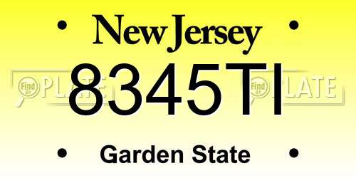 8345TI New Jersey License Plate