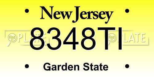 8348TI New Jersey License Plate