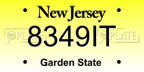 8349IT New Jersey License Plate
