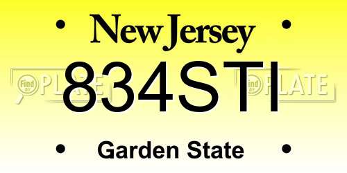 834STI New Jersey License Plate