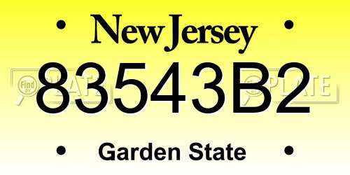 83543B2 New Jersey License Plate