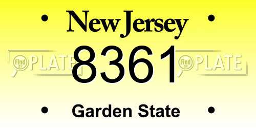8361 New Jersey License Plate