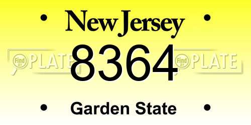 8364 New Jersey License Plate