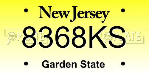 8368KS New Jersey License Plate