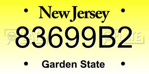 83699B2 New Jersey License Plate
