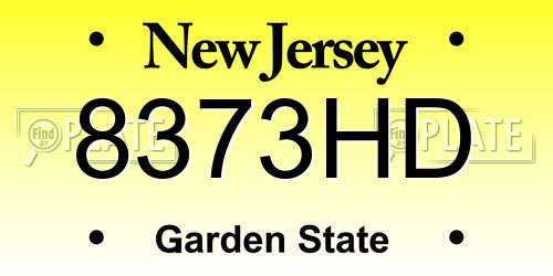 8373HD New Jersey License Plate