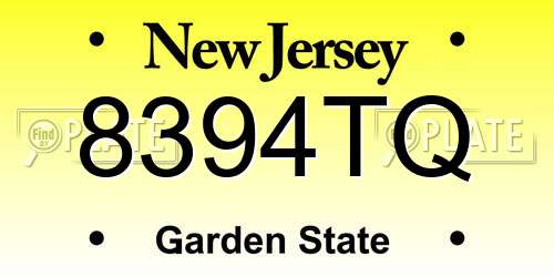 8394TQ New Jersey License Plate