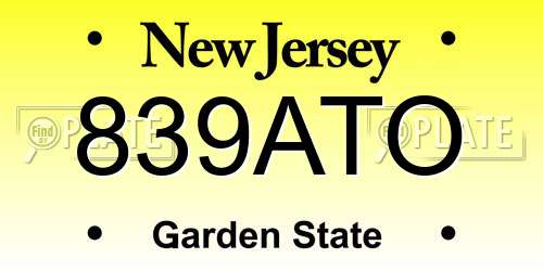839ATO New Jersey License Plate