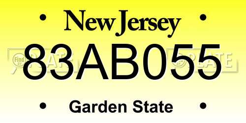 83AB055 New Jersey License Plate
