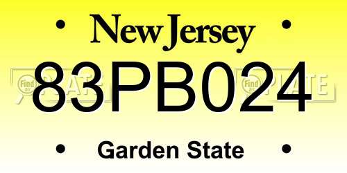 83PB024 New Jersey License Plate