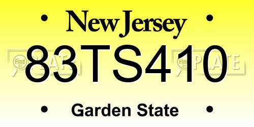 83TS410 New Jersey License Plate
