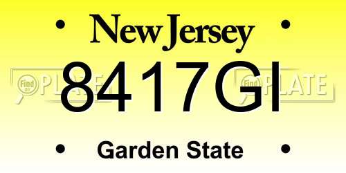 8417GI New Jersey License Plate