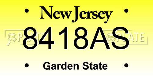 8418AS New Jersey License Plate